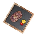 thumbnail image 4 of Tabla Para Servir Carne, Bandeja Para Servir De Madera Multiusos, Plato Para Servir Cuadrado Fácil De Limpiar Con Piedra De Pizarra Para El Hogar, Cocina, Restaurante Methold HA016430-00, 4 of 6