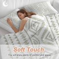 thumbnail image 5 of Boho Sage Green Geometric Bedding 3 Piece Duvet Cover Set Twin Size, Vintage Southwestern Stripes Soft Microfiber Comforter Cover with Zipper Closure & Pillowcases, FadeResistant Quilt Cover, 5 of 9