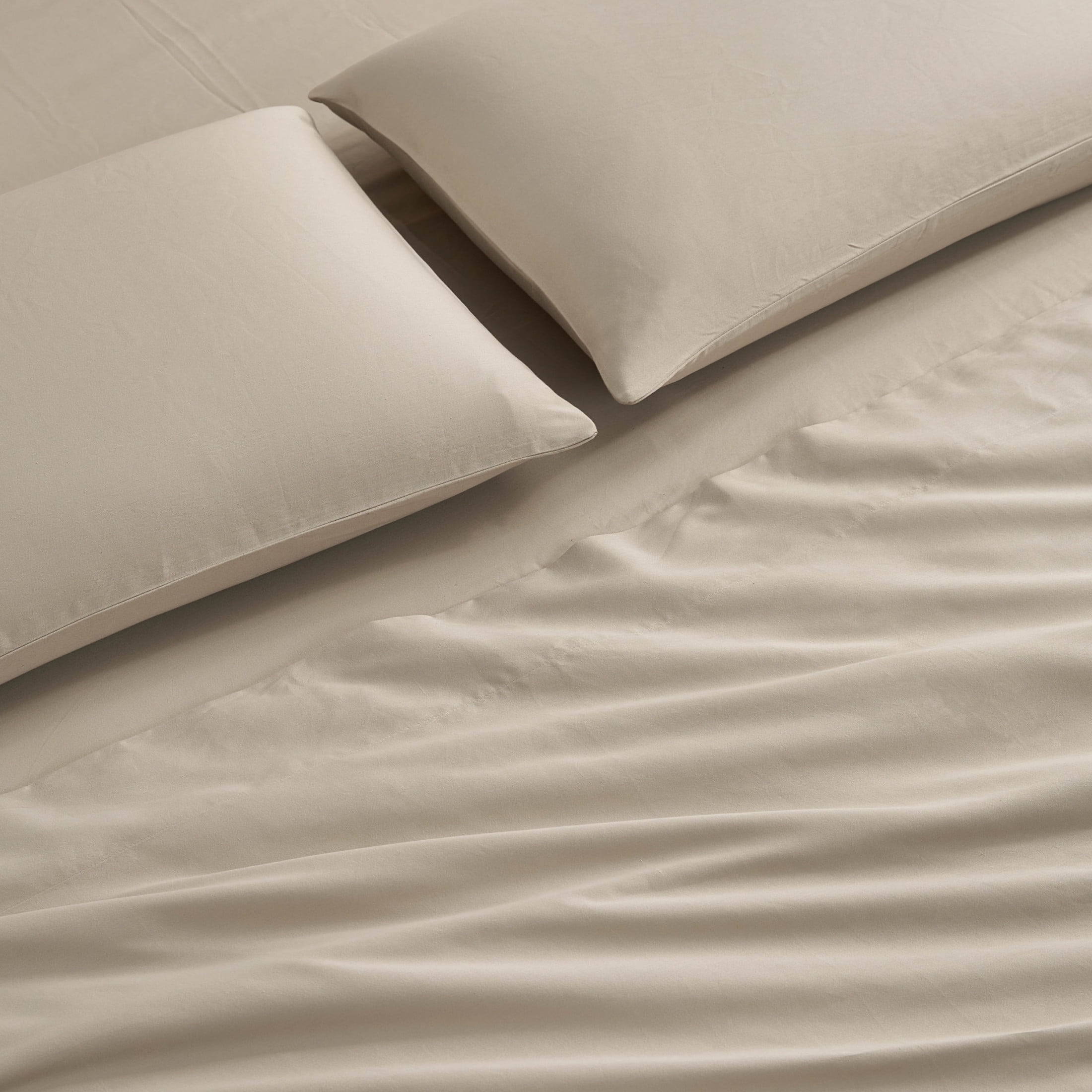 Jessica Simpson Blissful Dreams 4-Piece 100% Sateen Cotton Sheet Sets, Full, Linen Brown