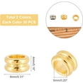 thumbnail image 5 of 60pcs 2 Colors 8mm 304 Stainless Steel Groove Column Beads European Beads Loose Spacer Beads Large Hole Beads Metal Slider Beads, 5 of 6