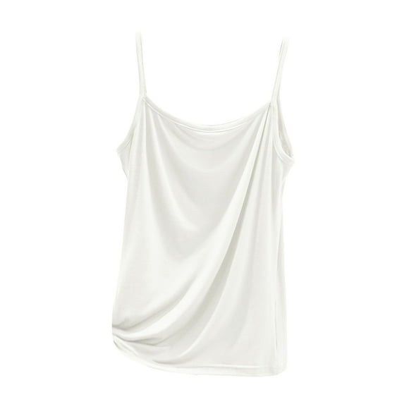 Fgnfyis Womens Tank Tops Soft Strap Camisole Tank Top for Home and Casual Wear Comfortable Layering All Season Basic Undershirt Summer Tops for Women White L