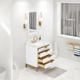 thumbnail image 4 of Water Creation Bristol 30" Wood Single Bathroom Vanity in Pure White & Gold, 4 of 6