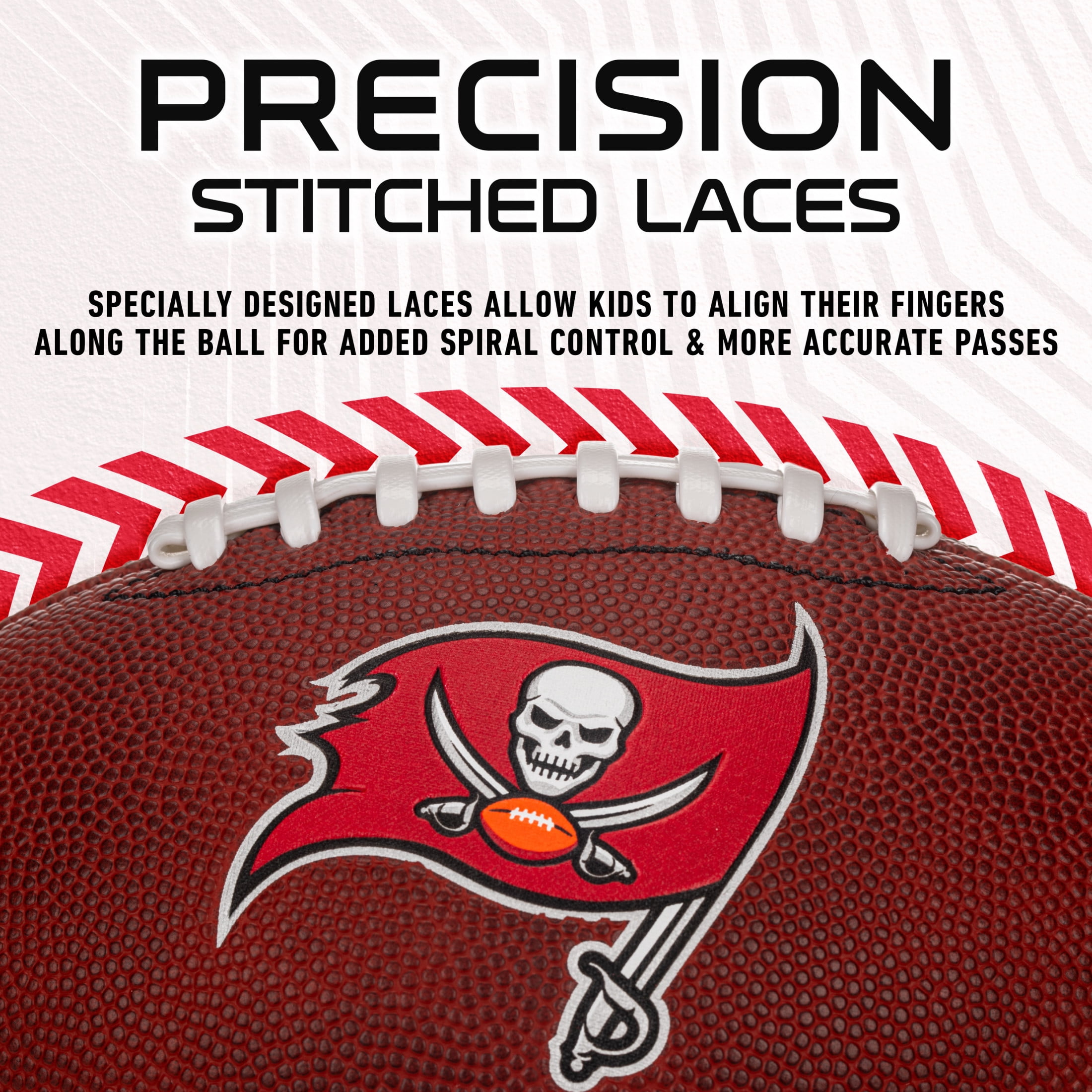 Franklin Sports NFL Tampa Bay Buccaneers Football - Youth Junior Size Football for Kids - Official NFL Team Logo + Colors Youth Football - Kids NFL Fan Shop Football