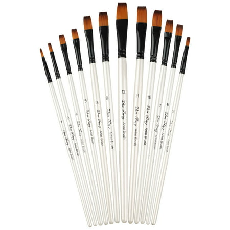 TSV 12 PCS Paint Brush Set Artist Painting Brushes for Watercolor Acrylic Oil, Art