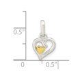 thumbnail image 2 of FJC Finejewelers 925 Sterling Silver and Rose-tone Polished Open Hearts Charm 16 x 9 mm, 2 of 6