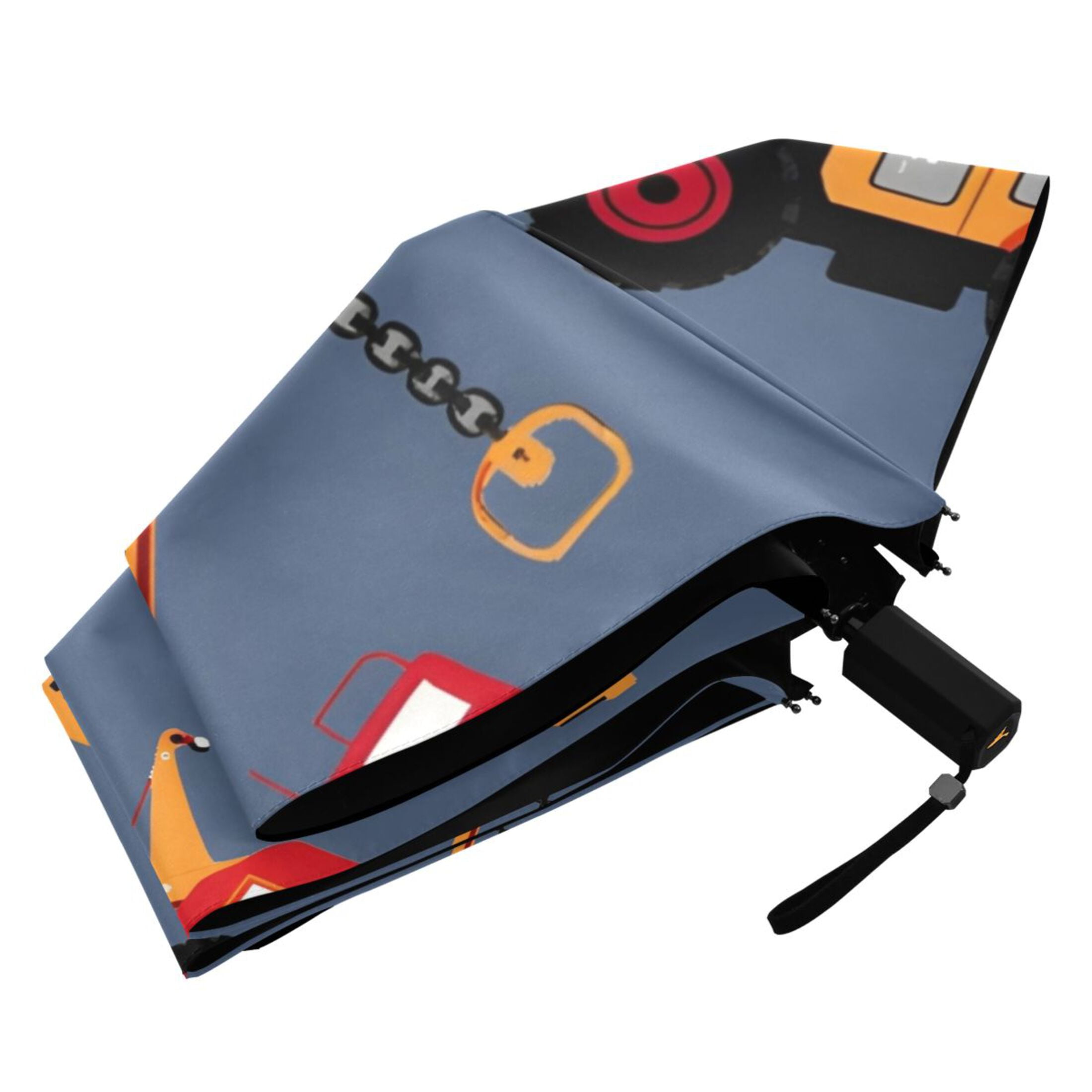 ALAZA Truck Cartoon UPF 50+ Compact Folding Umbrella for Rain Travel Umbrella Packable