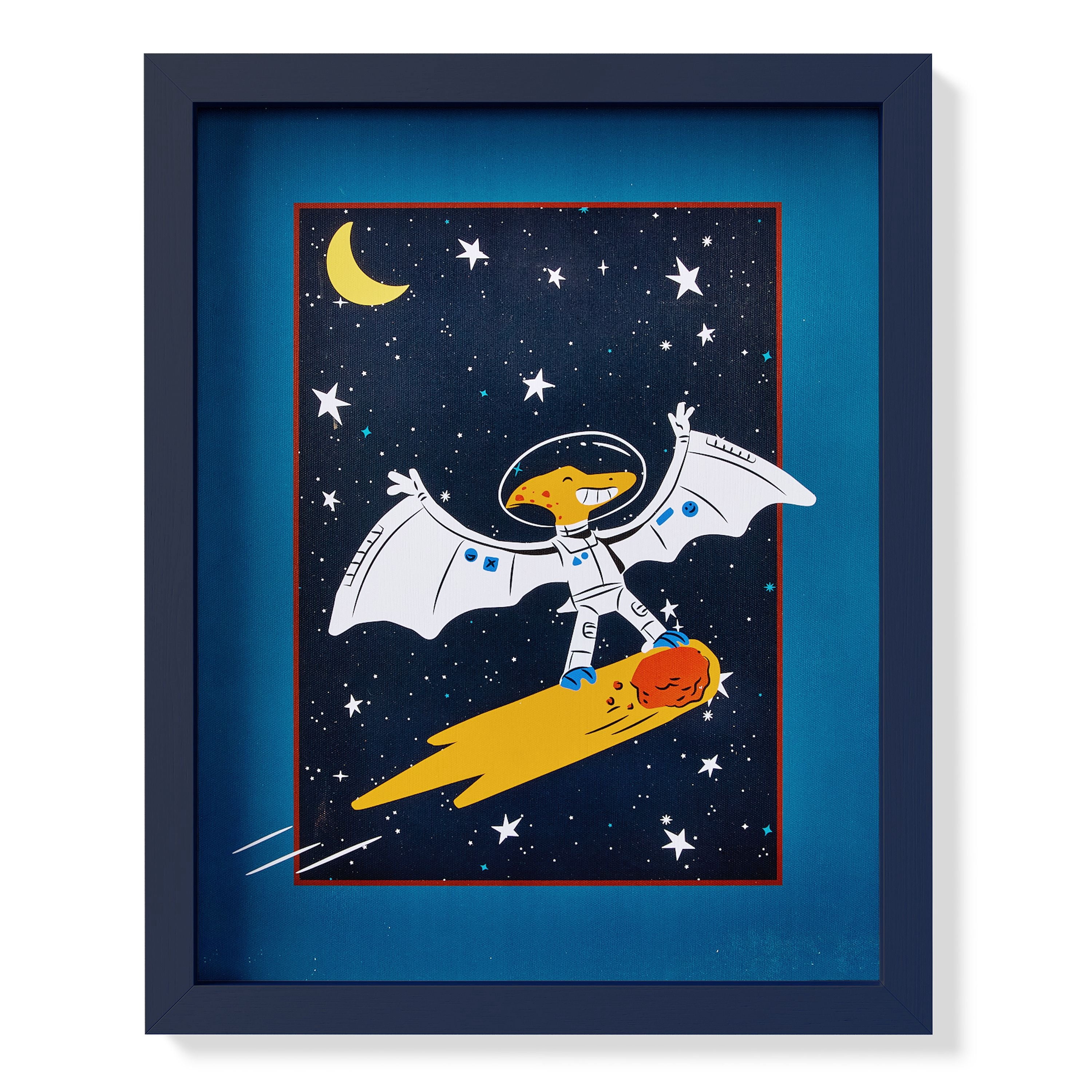 Mainstays Kids Space Dino 3-Piece Framed Wall Art Set