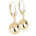 thumbnail image 2 of 14k Yellow Gold Drop Earrings with Round Gold Ball (Lever back Ball Earrings, Balls Available in 5-8 mm), 2 of 3
