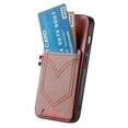 thumbnail image 2 of For iPhone 16 Plus Phone Case Retro Jean Cloth Texture Leather TPU Card Holder - Green, 2 of 5
