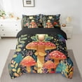 thumbnail image 2 of Kawaii Frog Bed in a Bag Twin Comforter Set 7 Piece,Mushroom Wild Plants Bedding Sets Butterfly Reptile Animals Starry Sky Sheet Set with Comforter,Black Red Green, 2 of 5