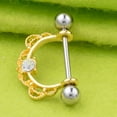 thumbnail image 3 of 1 Uds. Piercing corporal de acero quirúrgico, joyería, anillo para pezón, barra en forma de U con diamantes de imitación, escudo de barra, 3 of 8