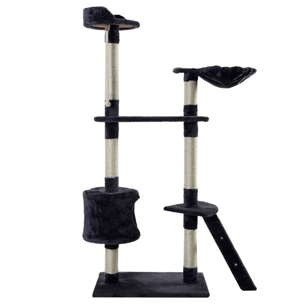 60" Cat Tree Tower Kitten Hammock CondoGray