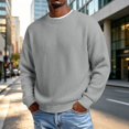thumbnail image 3 of Rvwovn Men's Ribbed Crewneck Sweater Long Sleeve Thick Thermal Loose Fit Fall Winter Pullover Top, 3 of 7