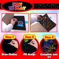 thumbnail image 6 of Playkidiz Scratch Paper Art Box, 50 Rainbow Scratch Off Notes 8.25" x 11.75", Magic Scratch Art, Includes 3 Mandalas for fun Designs & 2 Stylus Pens, 6 of 7