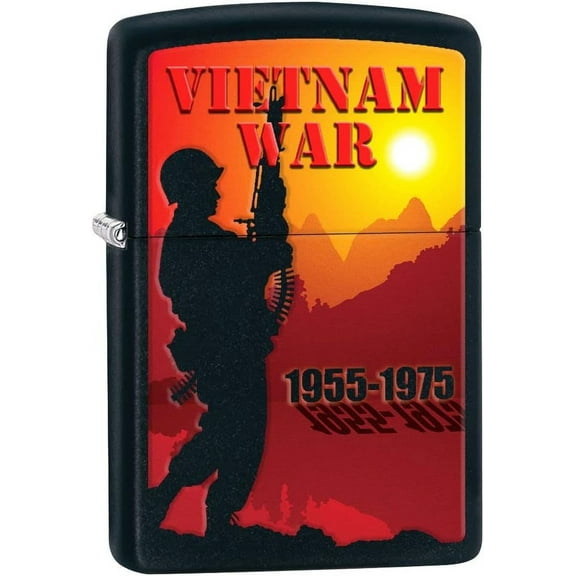 Zippo Lighter- Vietnam War Soldier Black Matte Windproof Lighter #Z5104