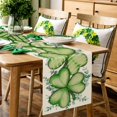 thumbnail image 6 of St. Patrick’s Day Table Runner Shamrock Clover Eucalyptus Buffalo Plaid Polka Dots St Patricks Day Table Runner, Seasonal Kitchen Dining Table Decoration for Home Party Decor 13x72 Inch, 6 of 6