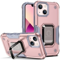 SaniMore for iPhone 13 mini Case, iPhone 13 mini Case with Kickstand Armor Magnetic Ring Rugged Protective Military Grade Shockproof Case for iPhone 13 mini 5.4" 2021, Rosegold
