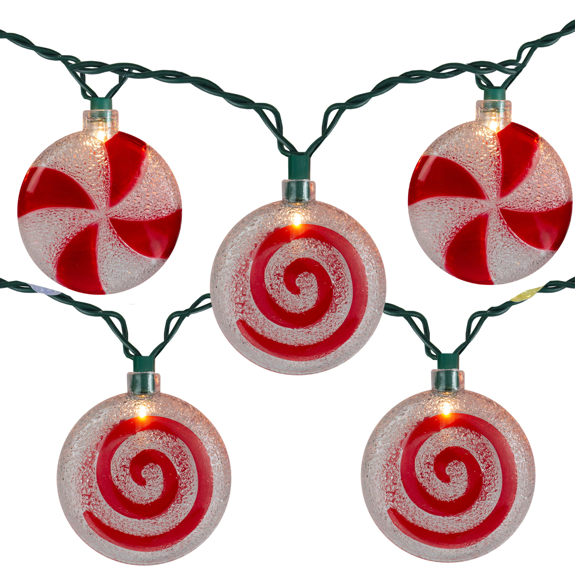 PEPPERMINT CANDY CHRISTMAS LIGHTS 10 Ct CANDY WREATH TREE CANDY DECOR 
