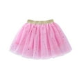 thumbnail image 2 of ZHUASHUM Skirts For Girl Tulle Tutu Skirt With Glitter Print Star Party Skirt Carnival Mini Skirt Pleated Skirt Pink 120, 2 of 7