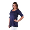 thumbnail image 2 of 24seven Comfort Apparel Elbow Sleeve Plus Size Tunic Top For Women, 2 of 4