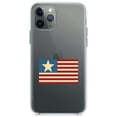 thumbnail image 1 of DistinctInk Clear Shockproof Hybrid Case for iPhone 13 (6.1" Screen) - TPU Bumper Acrylic Back Tempered Glass Screen Protector - USA Single Star Flag Red White & Blue, 1 of 2