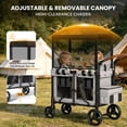 thumbnail image 4 of TouHeart 3-In-1 Wagon Stroller for 2 Kids, Foldable Stroller Wagon with Canopy, 5-Point Harness, Removable Reversible Seat, Grey（2026 Upgraded), 4 of 11