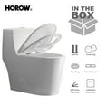 thumbnail image 6 of HOROW Dual-Flush 1.28GPF Elongated One-Piece Toilet (Soft Close Seat Included), 12'' Rough-In, 6 of 11