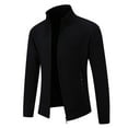 thumbnail image 5 of TFEOQRY Men's Jacket Coat Solid Color Casual Zipper Outwear Long Sleeved Stand Up Collar Overcoat Black, 5 of 6