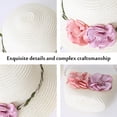 thumbnail image 3 of Sombrero de 56-58cm de circunferencia, protector solar para mujer, sombrilla de playa, sombrero de paja, sombrero para el sol de verano y conjunto de bolsa de paja, 3 of 5