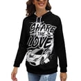 thumbnail image 2 of Share The Love Hoodie for Women, Fashion Pullover Hooded, Casual Novelty Long Sleeve Sweatshirt, Off Shoulder Sleeve Hoodie, 2 of 9