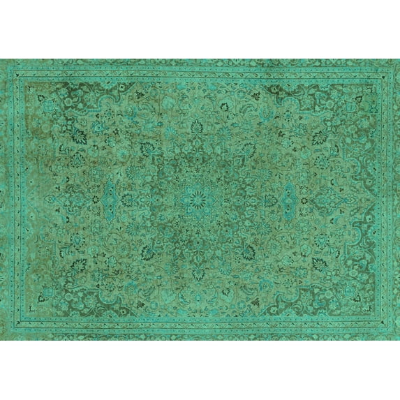 Ahgly Company Indoor Rectangle Abstract Turquoise Blue Modern Area Rugs, 3' x 5'