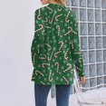 thumbnail image 4 of Women's Christmas Printed Lightweight Cardigan Long Sleeve Casual Loose Thin Fit With Pockets Jacket for Holiday Comfort and Everyday Wear,Dark Green,M, 4 of 4