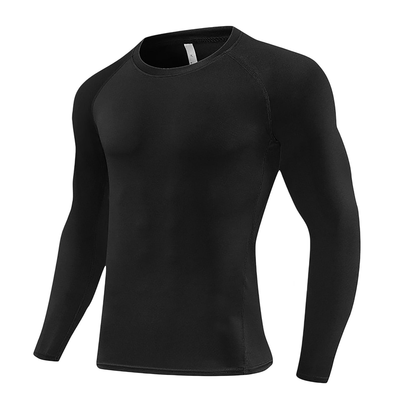 LIJCC Youth Boys Compression Shirt Kids Long Sleeve Sports Undershirt Girls Quick Dry Athletic Base Layer(Black 9-10 Years)