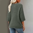 thumbnail image 6 of Warop 3/4 Sleeve Sweaters for Women Fall Clothes Tunic Tops Casual Solid Color Crewneck Pullover Basic Ribbed Knit Shirts, 6 of 6