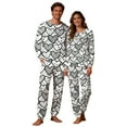 thumbnail image 6 of CLOISE Mens Pajama Sets Valentines Pjs Sets Pockets Long Sleeve Tops and Pant Heart Lounge Set 2 Piece Sleepwear White, 6 of 8