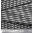 thumbnail image 3 of Soimoi Gray Poly Georgette Fabric Text & Goggles Stripe Printed Craft Fabric by the Yard 52 Inch Wide, 3 of 5