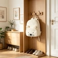 thumbnail image 4 of Cute Corduroy Backpack, Comfortable Cartoon Bear Backpack for Traveling, for Storing Study and Office Supplies Beige, 4 of 6