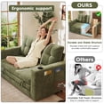 thumbnail image 6 of BedLuxury 55" Foldable Loveseat Futon Sofa Bed with Cup Holder & Storage Pocket, Sleeper Couch, Space Saving, Chenille Green, 6 of 7