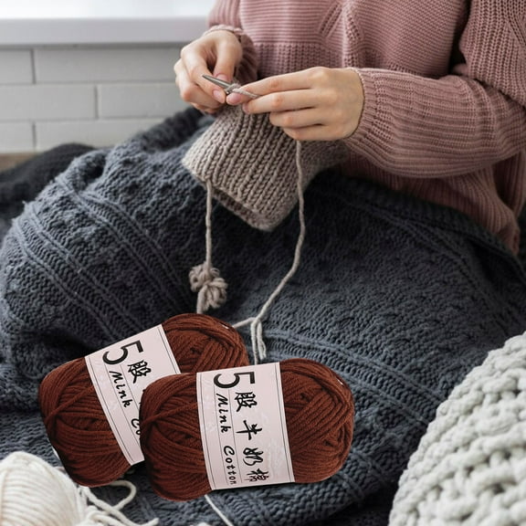 Danhjin Crochet Yarn Knitting Thread, 5 Strands Milk Cottons Doll Crochet Sweater Wool Ball, Soft Chunky yarn for Blankets Scarves Hats, Machines Washable Assorted Colors Crafts Supplies