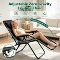 thumbnail image 3 of WASUHE Zero Gravity Recliner Chair Set of 2, Foldable Outdoor Lounge Chair with Cup Holder, Adjustable Patio Chair for Beach, Pool, Patio, Black, 3 of 9