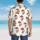 thumbnail image 4 of Balery Mushroom Camisas hawaianas de manga corta para hombre, camisas playeras de corte holgado, camisas de vacaciones con botones,XX-Large, 4 of 7