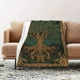 thumbnail image 2 of Celtic Tree of Life Flannel Throw Blanket Soft Cozy Warm Large Yggdrasil Mythology Fleece Blanket for Couch, Bed, Adults, Holiday Christmas Gift, 2 of 8