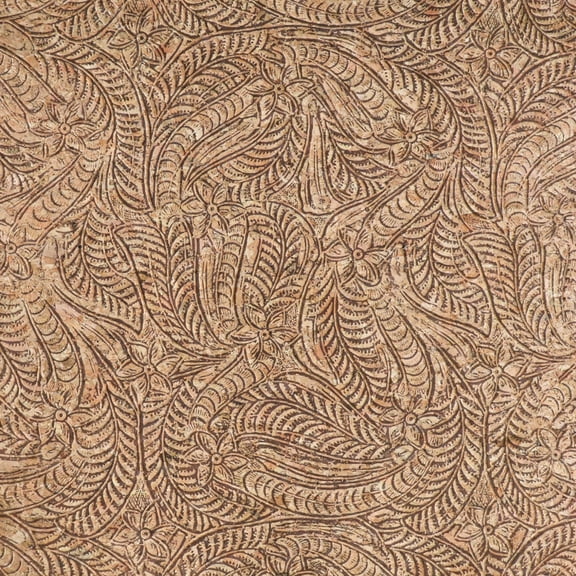 Sallie Tomato Embossed Paisley Pro Cork Fabric 1/2 Yard
