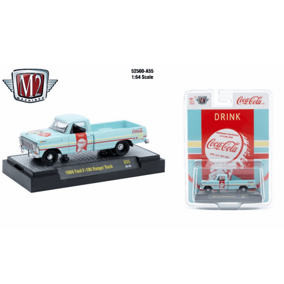 M2 Machines Coca-Cola Release A55 1969 Ford F-100 Ranger Truck