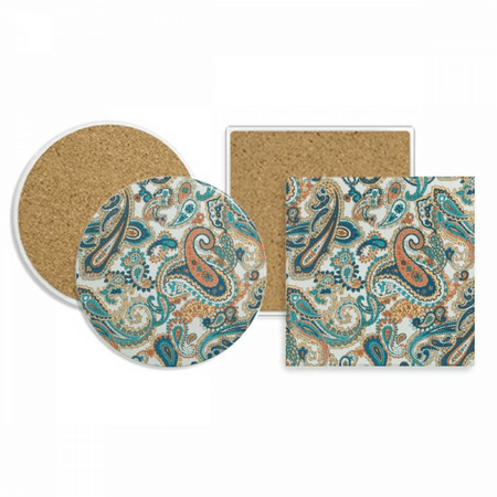 

Classical Blue Orange Fish Pattern Coaster Cup Mug Holder Absorbent Stone Cork Base Set