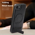 thumbnail image 5 of ELEHOLD Leather Case For iPhone 16e Magnetic Shockproof Cover, Mag Safe Compatibl, with Invisible Magnet Kickstand, Black, 5 of 8