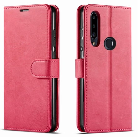 Samsung Galaxy A20S Case, [Not Fit A20/S20] Case, Starshop Premium Leather Wallet Pocket Credit Card Slots-Pink
