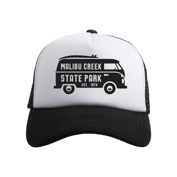 Gravity Outdoor Co. Malibu Creek State Park Trucker Hat - Black/White