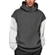 thumbnail image 2 of RKSTN Hoodies for Men Oversized Splicing Fake Two Pieces Pullover Hooded Sweatshirts Top Men's Casual Solid Color Mock Neck Loose Fits Comfy Workout Sport Long Sleeve Hoodie Fall Winter Clothes, 2 of 8