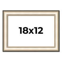 18x12 Frame Gold Silver Plein Aire 2" Inch Wide Moulding Solid Wood Picture Frame | Modena